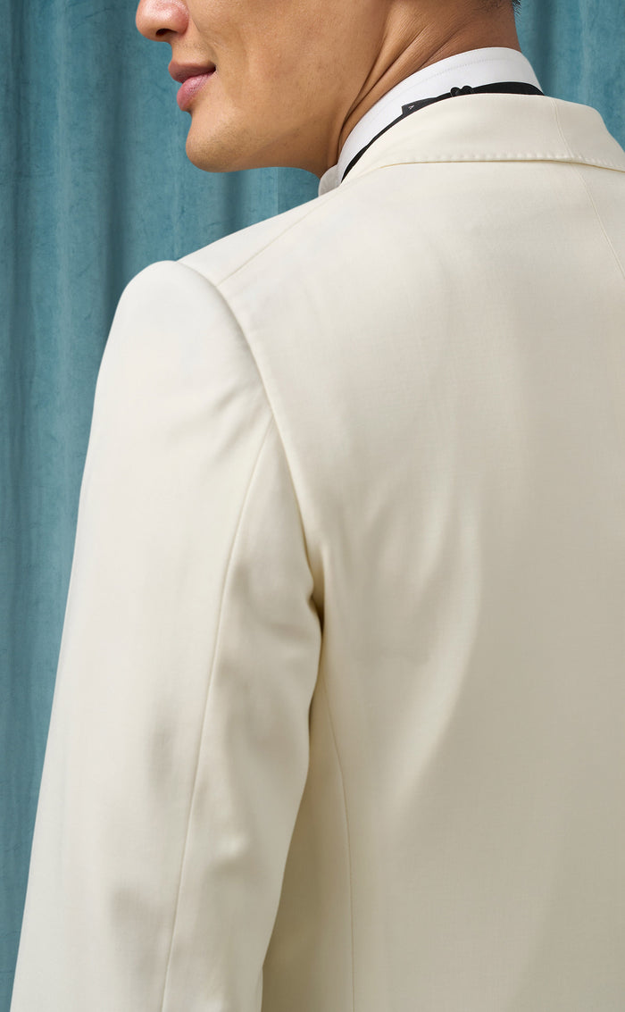 Mens Ivory Dinner Jacket - Cream Wedding Tuxedo Jacket in Off White Blazer Shawl Collar Double breasted by USA Men's Outlet
