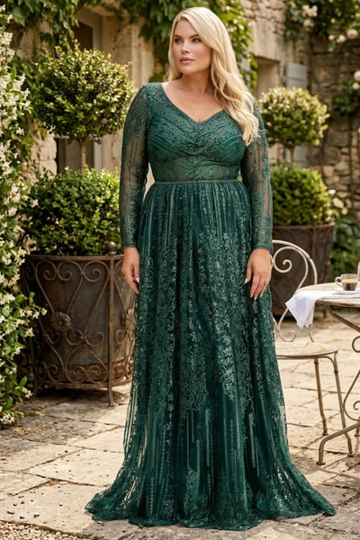 Plus Size Long Evening Gown Maxi Formal Dress for Women