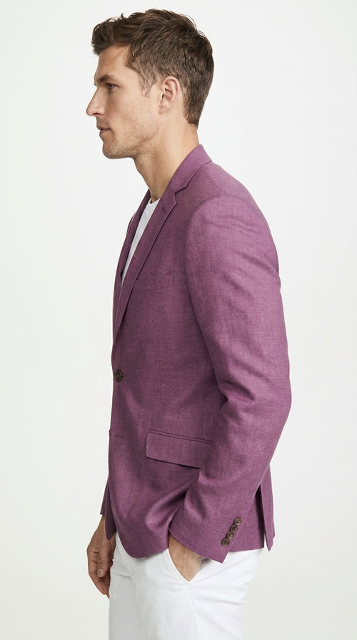 Men’s Berry Mauve Blazer – Classic 2-Button Wedding, Business and Smart-Casual Sport Coat in light purple lavender color