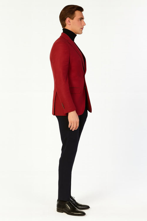 Men’s Burgundy Red - Wine Two-Button Sport Coat - Stylish Blazer for Business, Parties by USA Men's Outlet