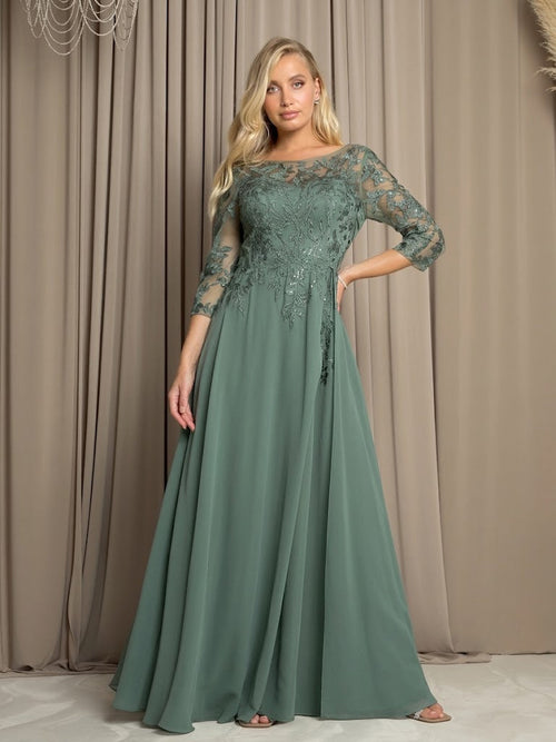 Eva USA 5258 Long A-Line Mother of the Bride Formal Dress