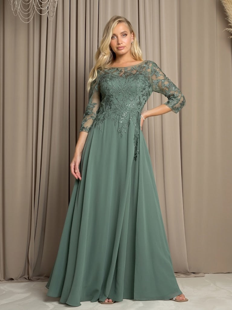 Eva USA 5258 Long A-Line Mother of the Bride Formal Dress