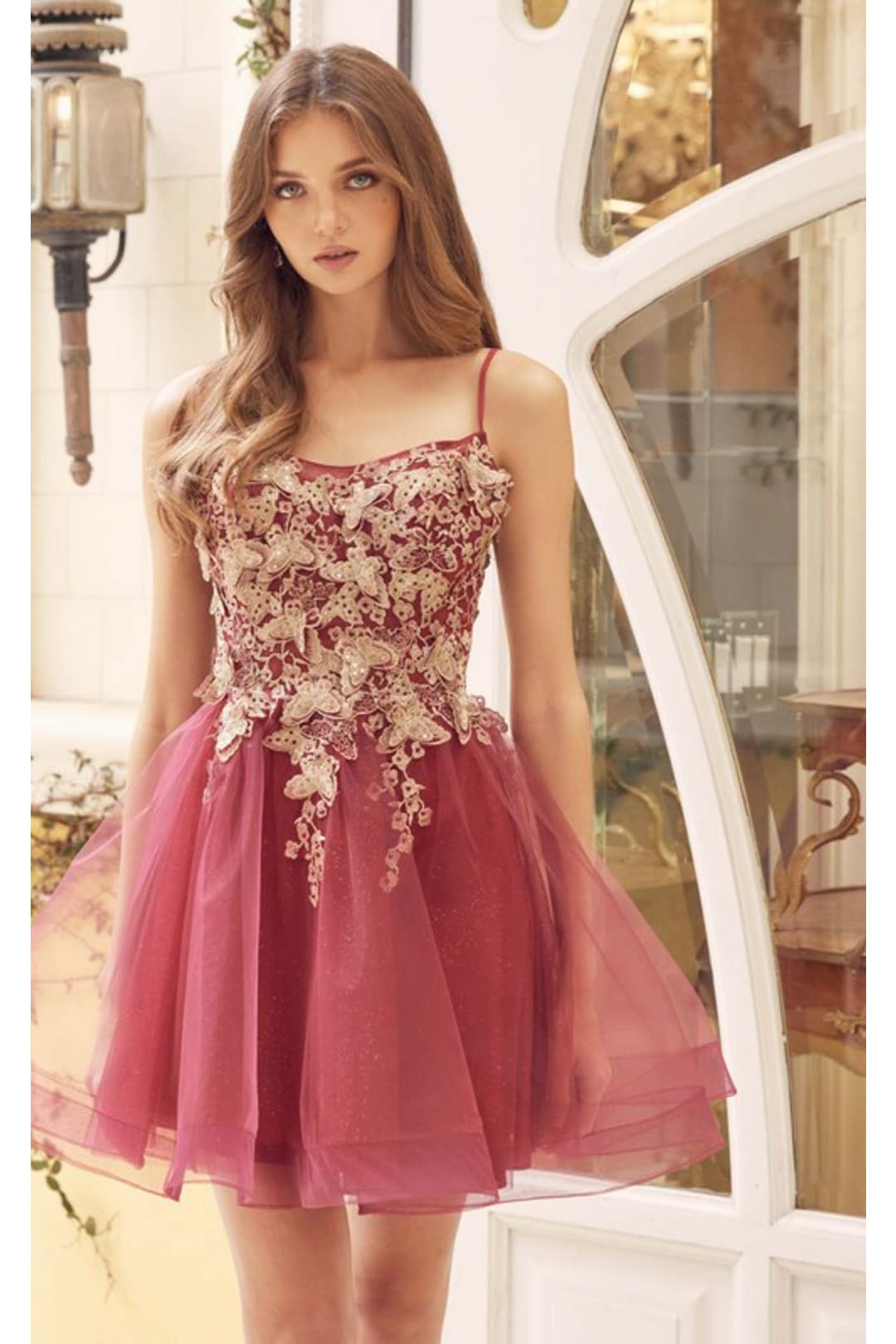 Dama Dresses for Quinceanera in Burgundy Style 902 Quince Outfit