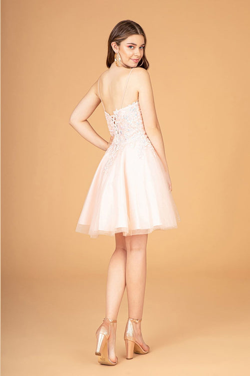 3D Floral Short A-line Dress by Elizabeth KGS3094