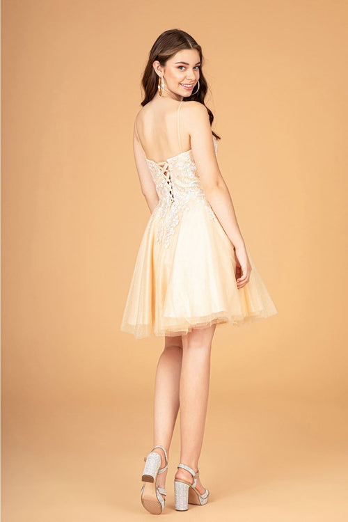 3D Floral Short A-line Dress by Elizabeth KGS3094