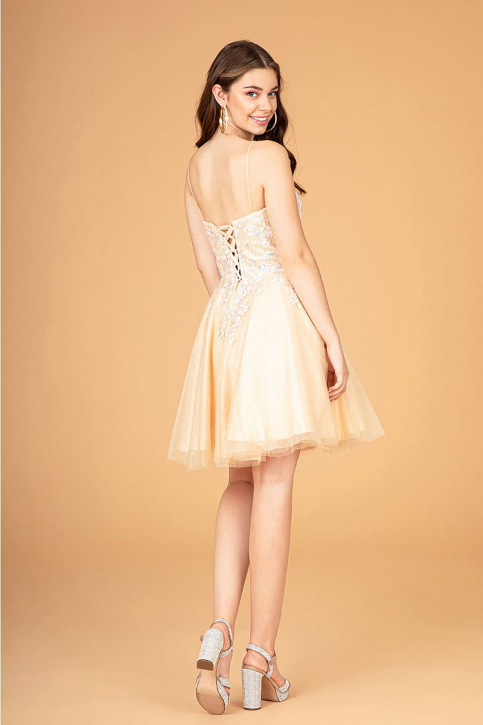 3D Floral Short A-line Dress by Elizabeth KGS3094