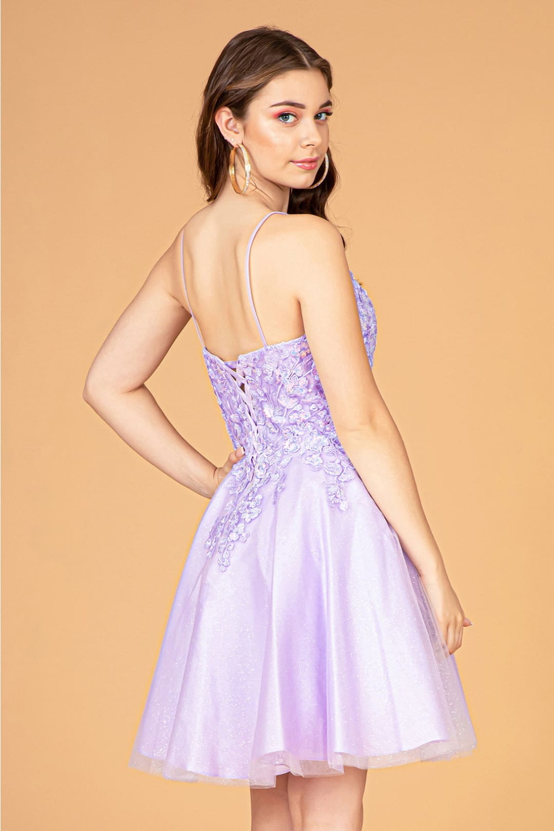 3D Floral Short A-line Dress by Elizabeth KGS3094