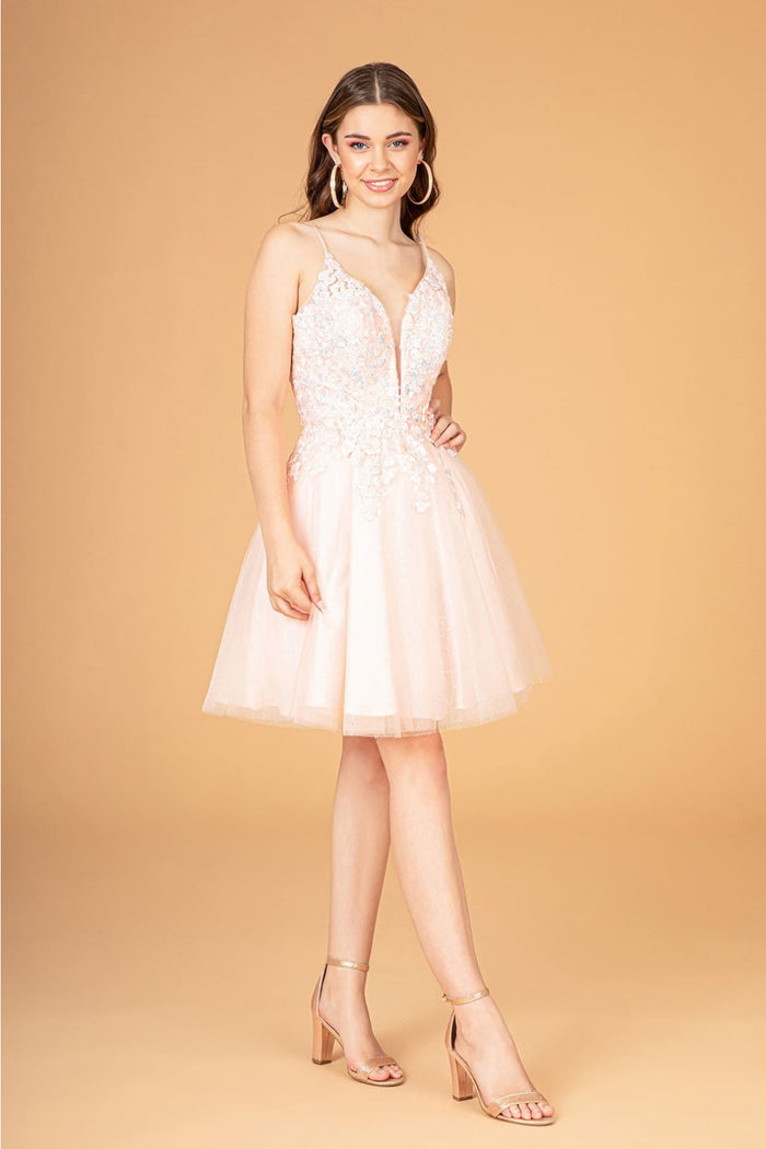 3D Floral Short A-line Dress by Elizabeth KGS3094