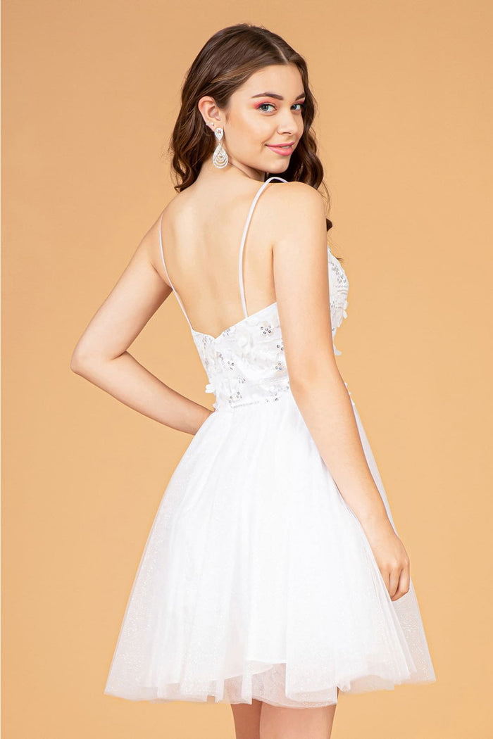 3D Floral Glitter Cape Dress by Elizabeth KGS3089