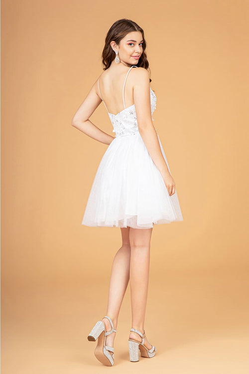 3D Floral Glitter Cape Dress by Elizabeth KGS3089