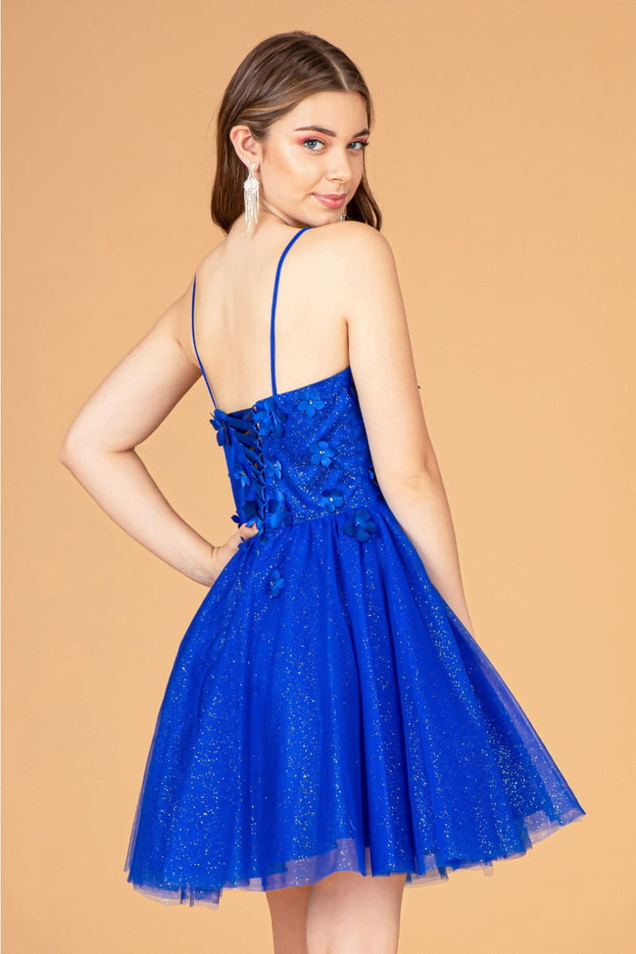 3D Floral Glitter Party Dress by Elizabeth KGS3090