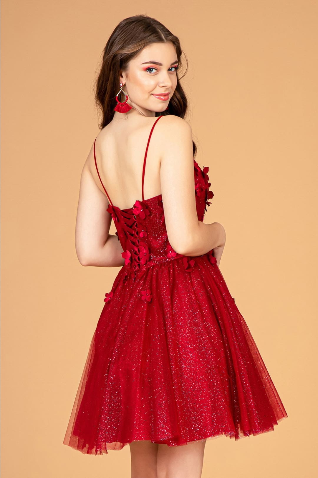 3D Floral Glitter Party Dress by Elizabeth KGS3090