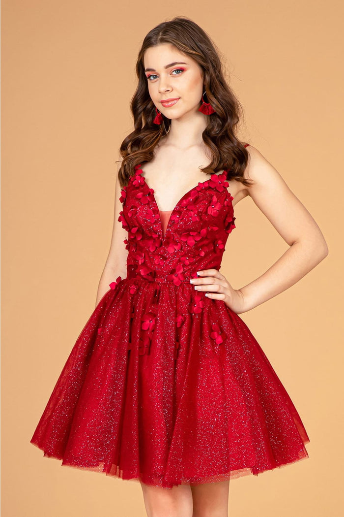 3D Floral Glitter Party Dress by Elizabeth KGS3090