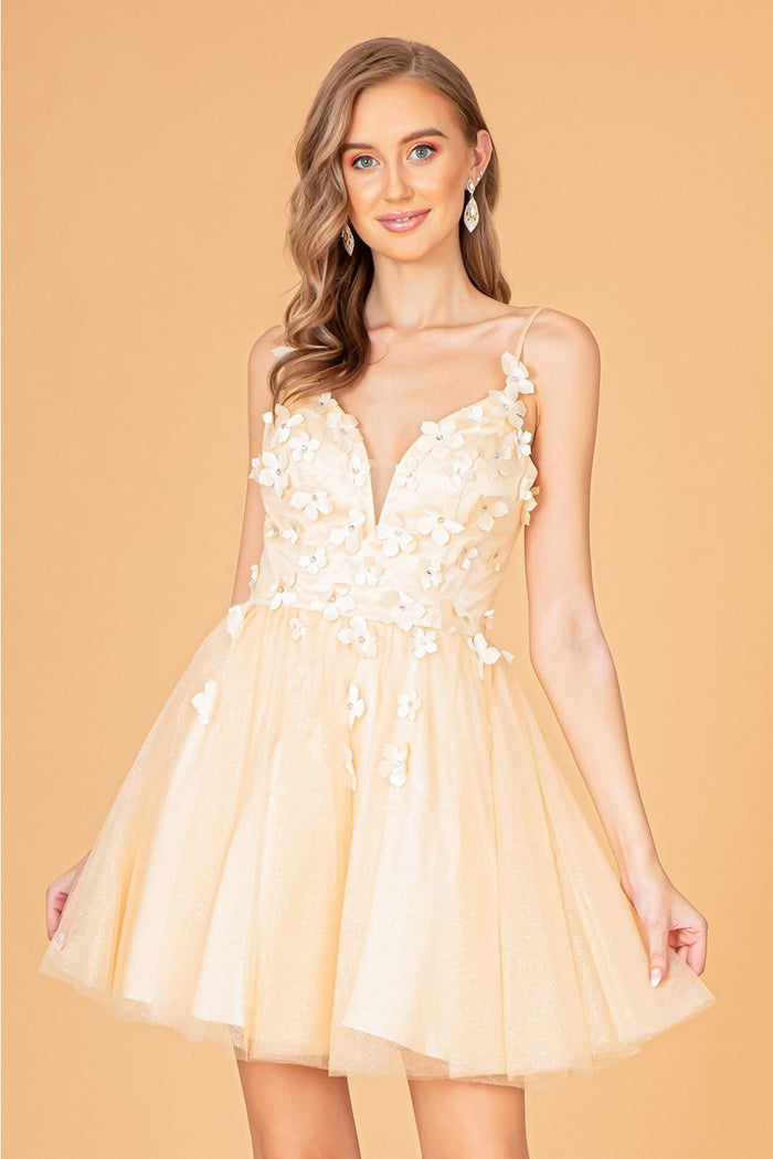 3D Floral Glitter Party Dress by Elizabeth KGS3090