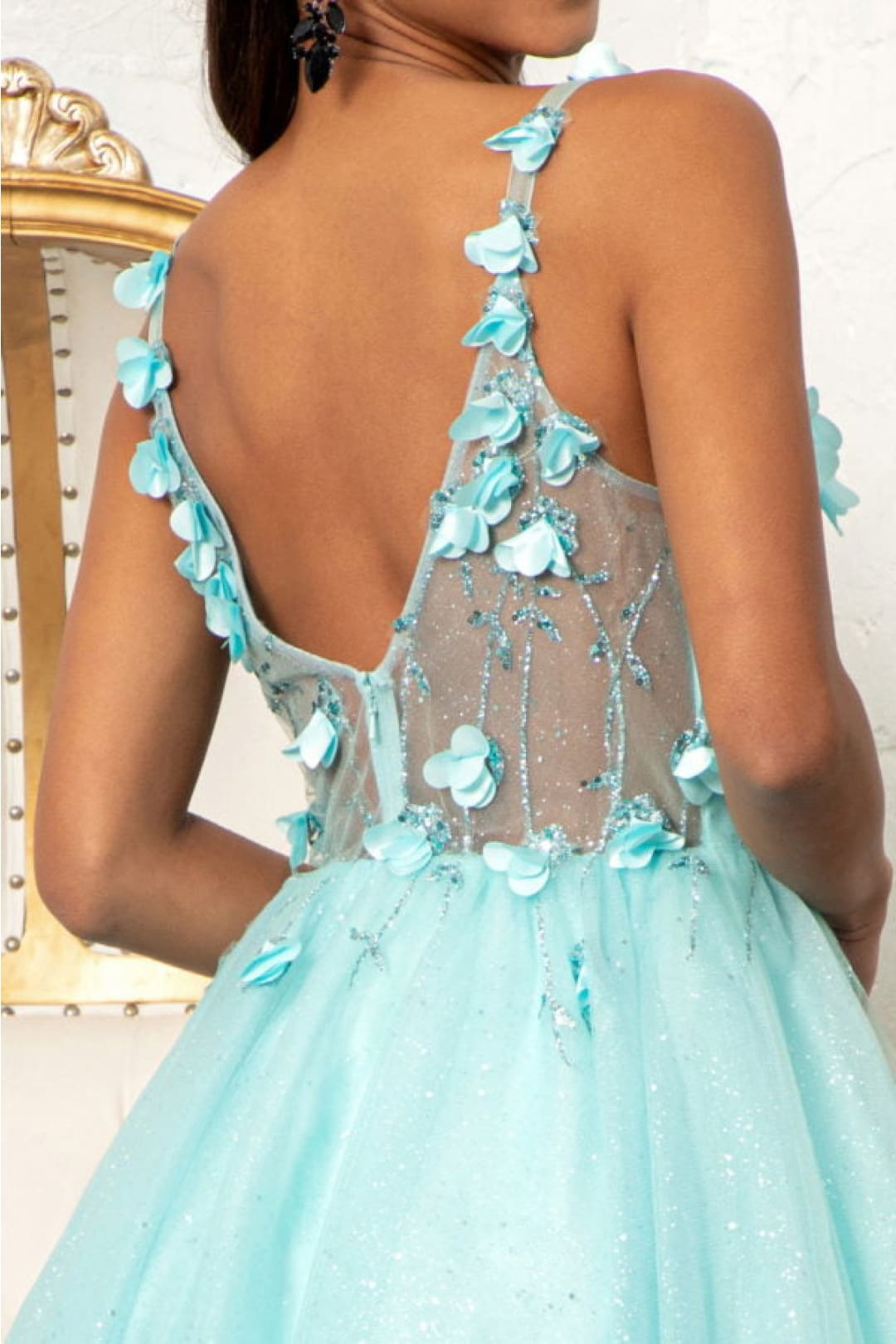 3D Floral Short Sweetheart Dress by Elizabeth KGS1999