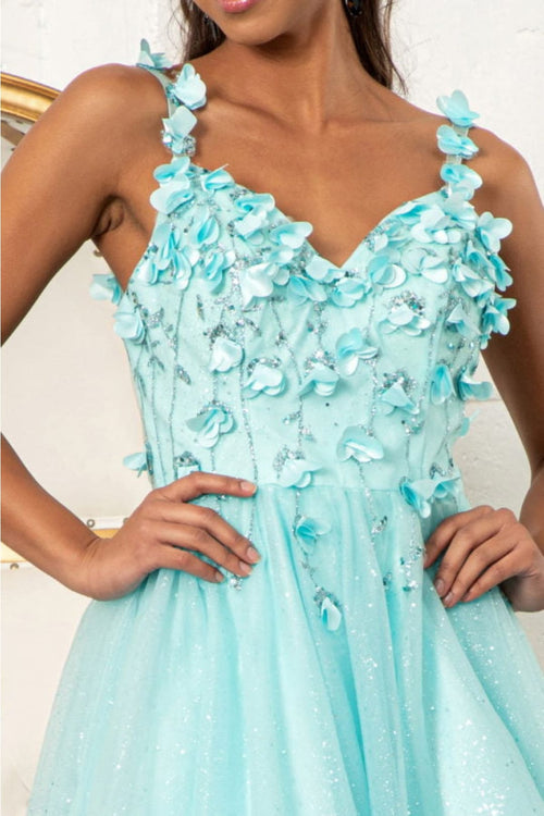 3D Floral Short Sweetheart Dress by Elizabeth KGS1999