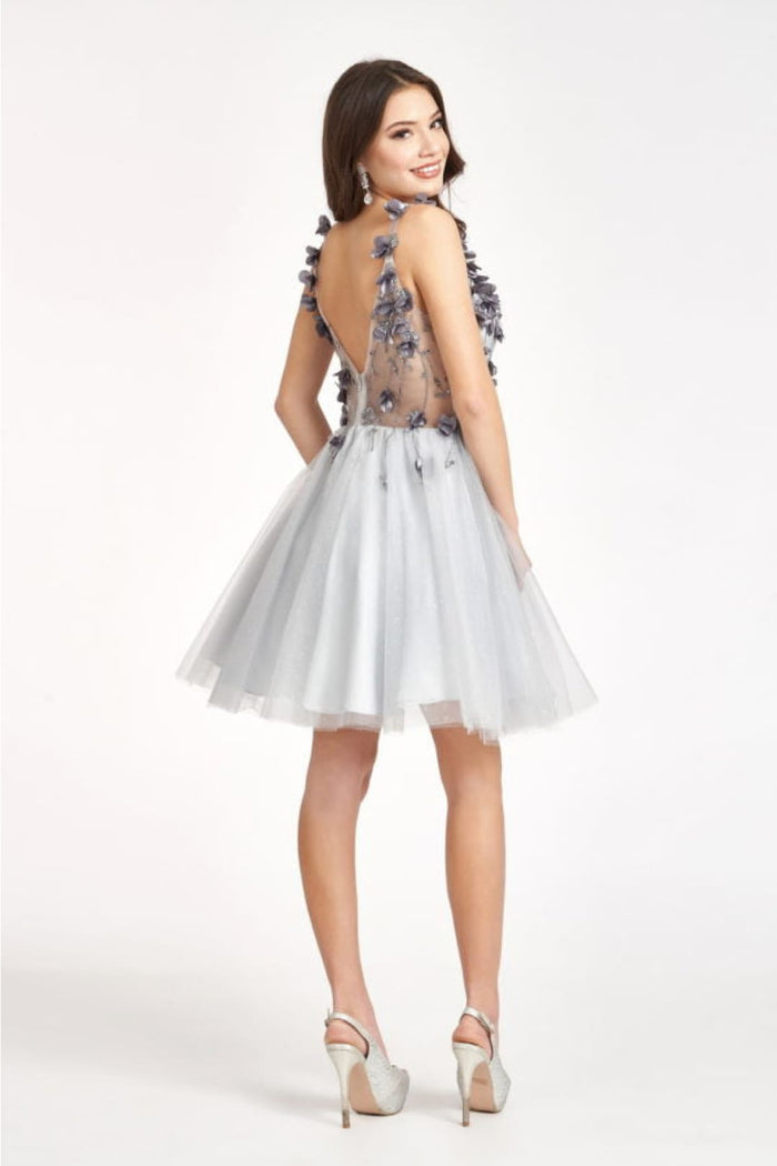 3D Floral Short Sweetheart Dress by Elizabeth KGS1999