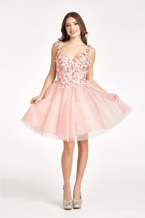 3D Floral Short Sweetheart Dress by Elizabeth KGS1999