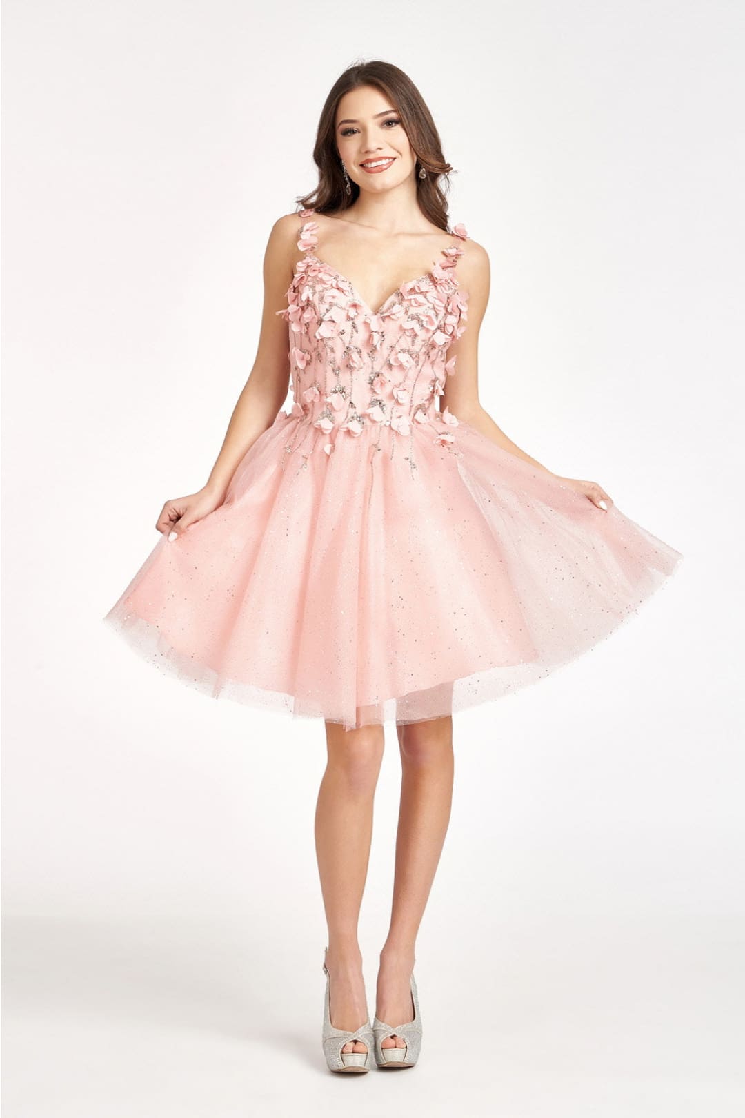 3D Floral Short Sweetheart Dress by Elizabeth KGS1999