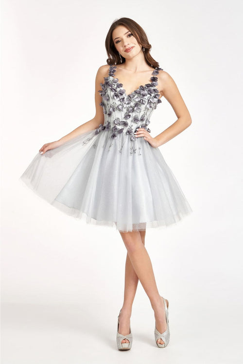 3D Floral Short Sweetheart Dress by Elizabeth KGS1999