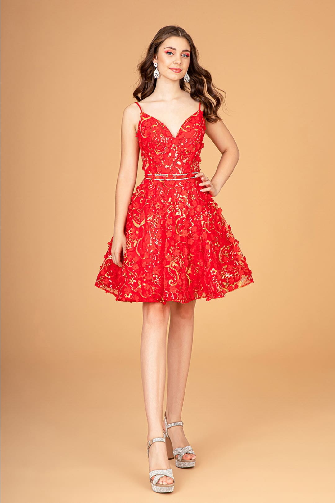 3D Floral Sweetheart Dress by Elizabeth K GS3091