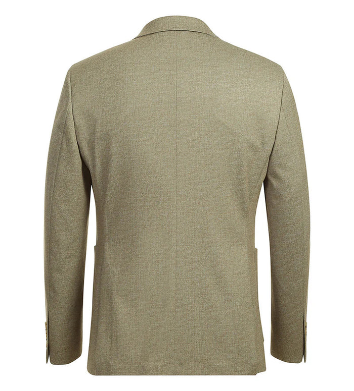 Half Canvas Slim Fit Blazer in Khaki by Pellagio