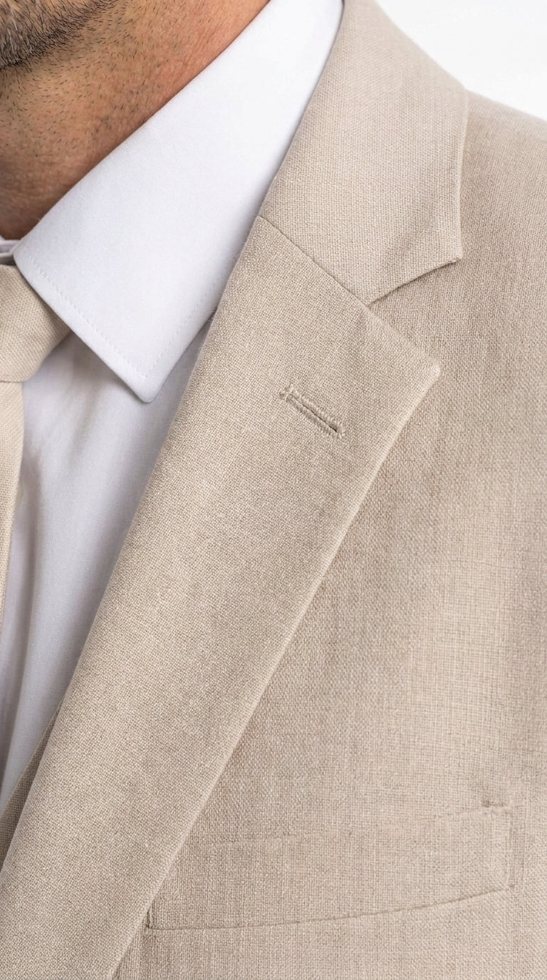 Dad & Son Matching Beige 3-Piece Suits – Father and Son Wedding Formal Suits in Tan Color