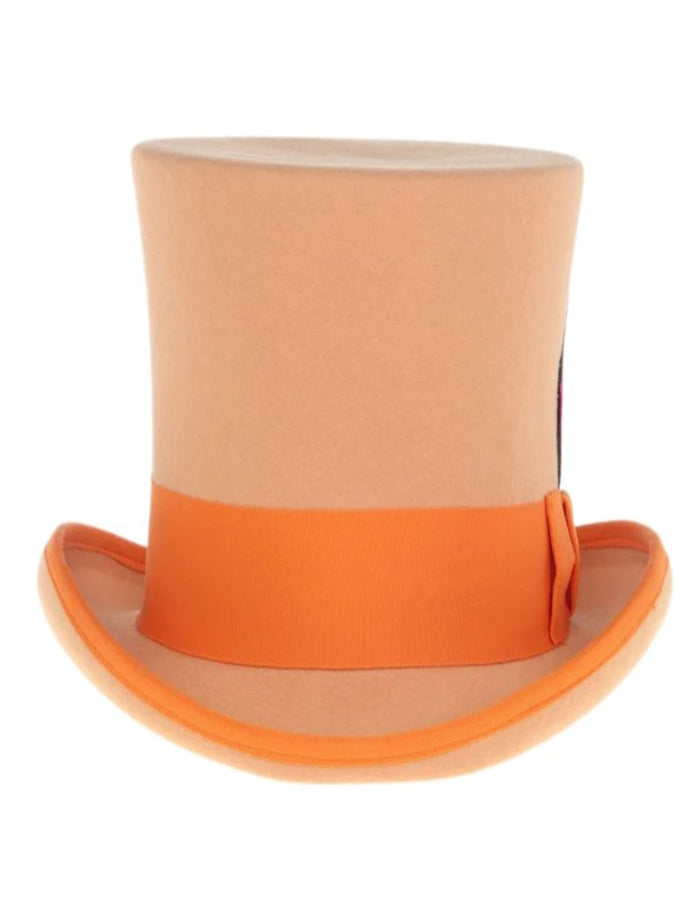 Victorian Steampunk Top Hat - 1800 19th Century - Dressy Loden Felt Top Orange Hat by USA Men's Outlet
