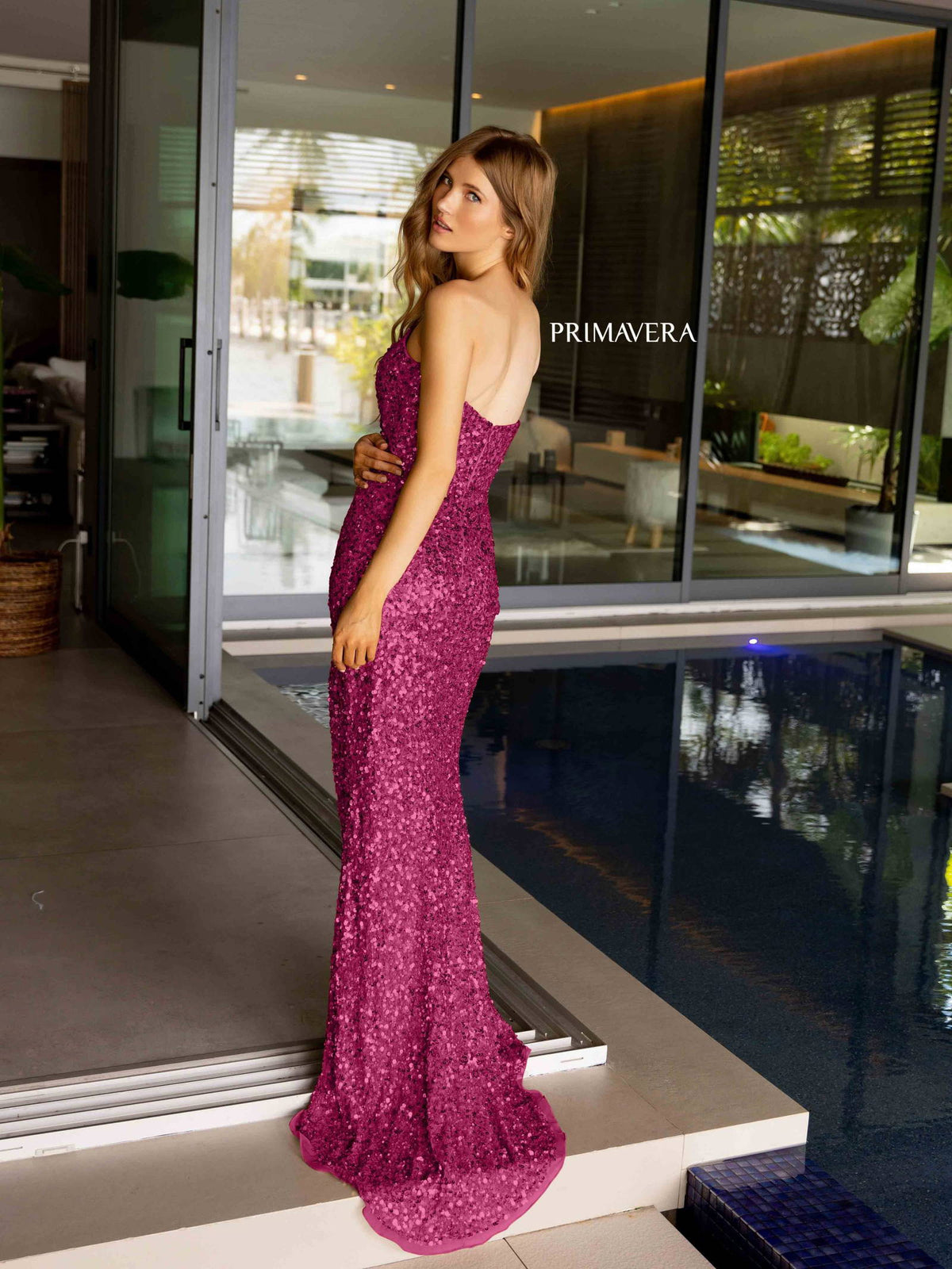Primavera Couture 4192 - Crystal Sequin Fitted Prom Dress