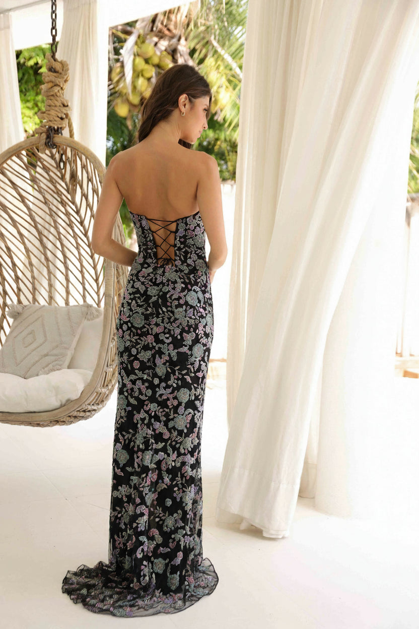 Primavera Couture 4338 - Beaded Floral Prom Dress
