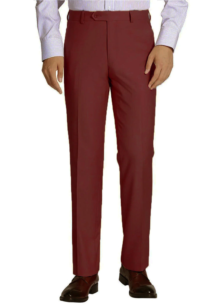 Slim Fit Men's Dress Pants - Light Grey Wool Feel by Vinci