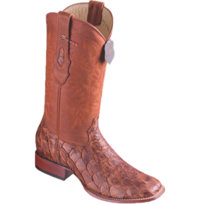 Men's Los Altos Matte Pirarucu Fish Boots Wide Square Toe