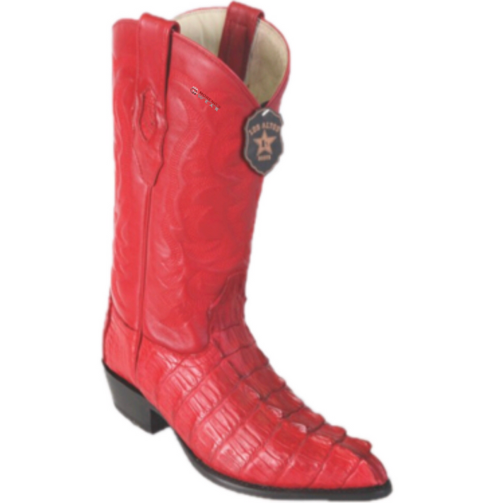 Men’s Los Altos Caiman Tail Boots J Toe (Red/Gray/Navy)