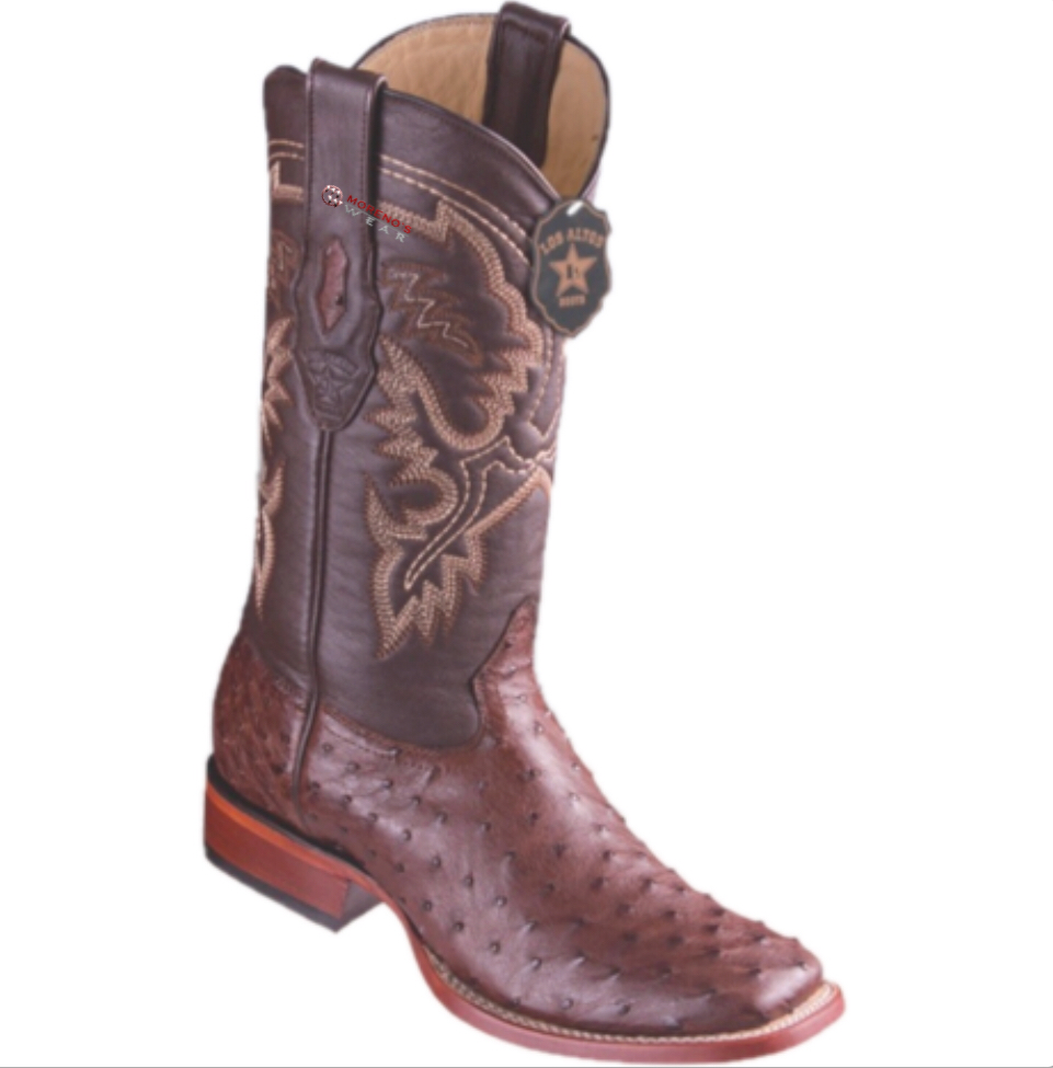 Men's Los Altos Ostrich Boots Wide Square Toe (Premium)
