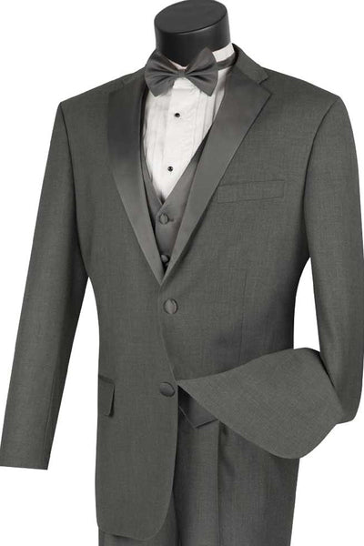 Mens Grey Vested Tuxedo by Vinci Suits