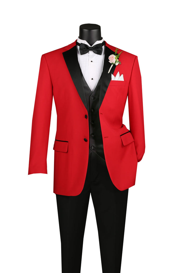 Excalibur Collection - Slim Fit Tuxedo 2 Piece 2 Buttons Design in Gray by Vinci