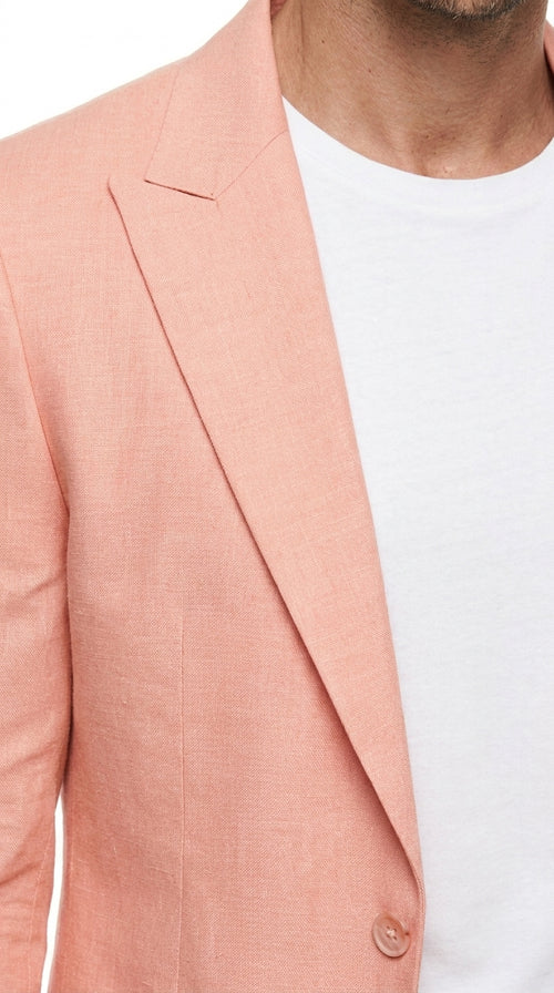 Men’s Peach Blazer – Modern Fit Wedding, Summer, Business Casual & Smart Casual Sport Coat