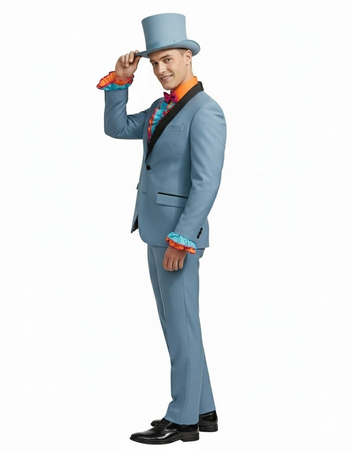 Dumb and Dumber Light Blue Tuxedo Costume for Men with Matching Top Hat - Classic 90s Party and Halloween Suit by USA Men's Outlet