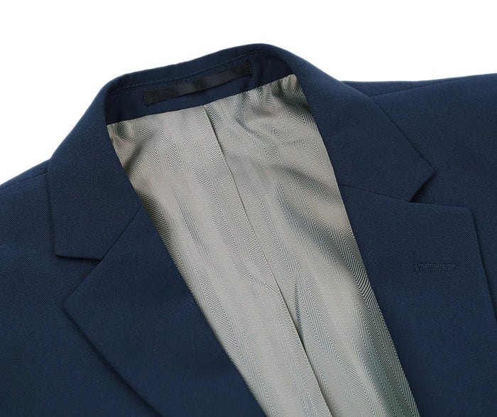 Vanderbilt Collection - Classic 2 Piece Suit 2 Buttons Regular Fit In Navy by Renoirin