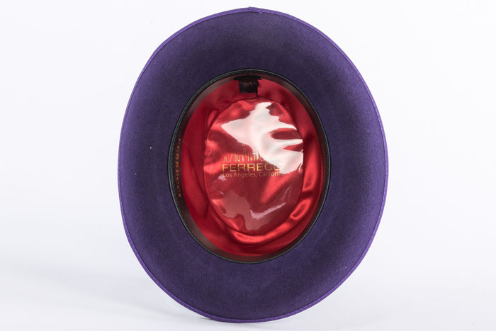 Purple 100 % Wool Australian Fur Felt Godfather Hat by Ferrecci