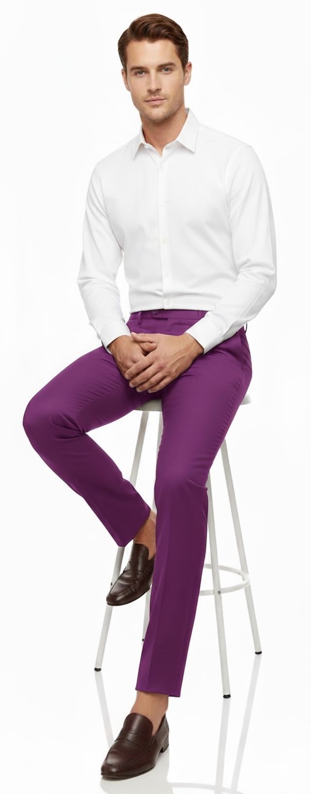Mens Slim Fit Light Purple Dress Pants - Modern Formal Trousers for Business, Weddings and Parties by USA Men's Outlet