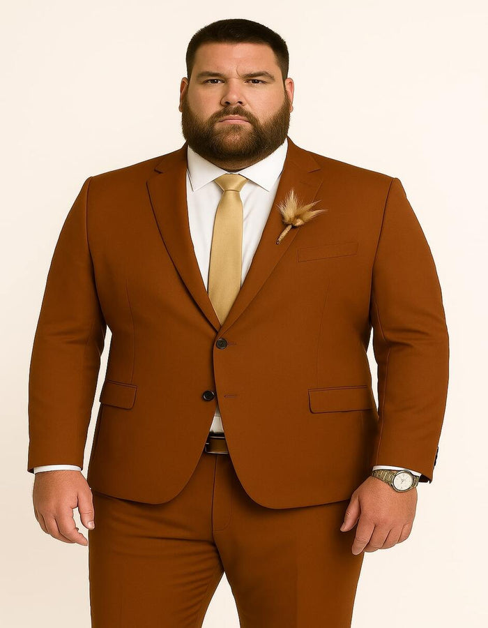 Men’s Rust Brown Wedding Suit - Modern Slim Fit Groom Suit for Fall Outdoor Ceremonies by USA Men's Outlet