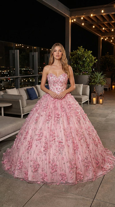 Layla K LK190 3D Floral Strapless Corset Quinceanera Ball Gown