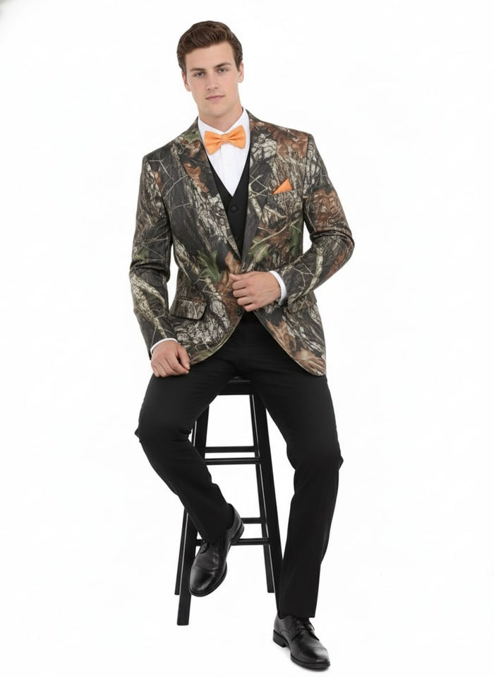 Mens Camo Sport Jacket - Camouflage Blazer - Camo Sport Coat in Green and Brown Color by USA Men's Outlet