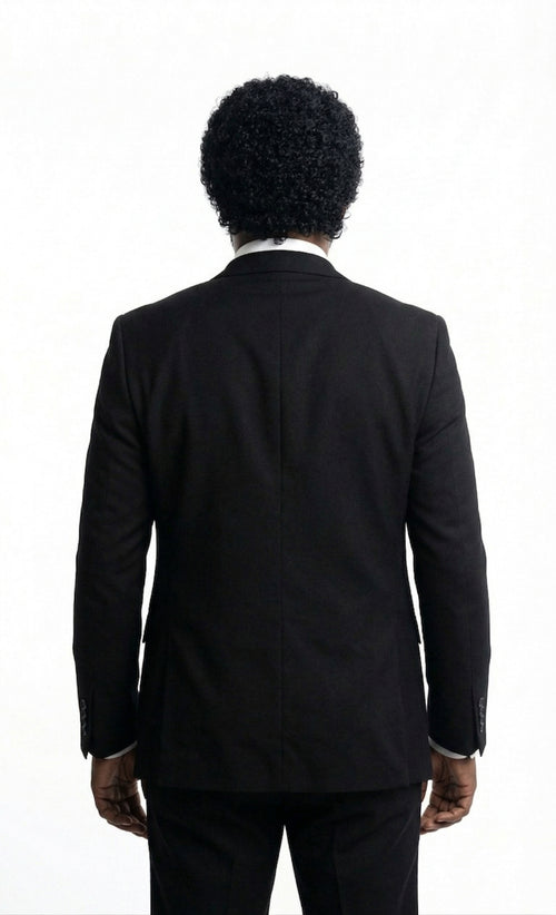 Mens Black Blazer – Jules Winnfield Inspired Pulp Fiction Style Classic Formal Blazer for Men Vintage Retro Jacket