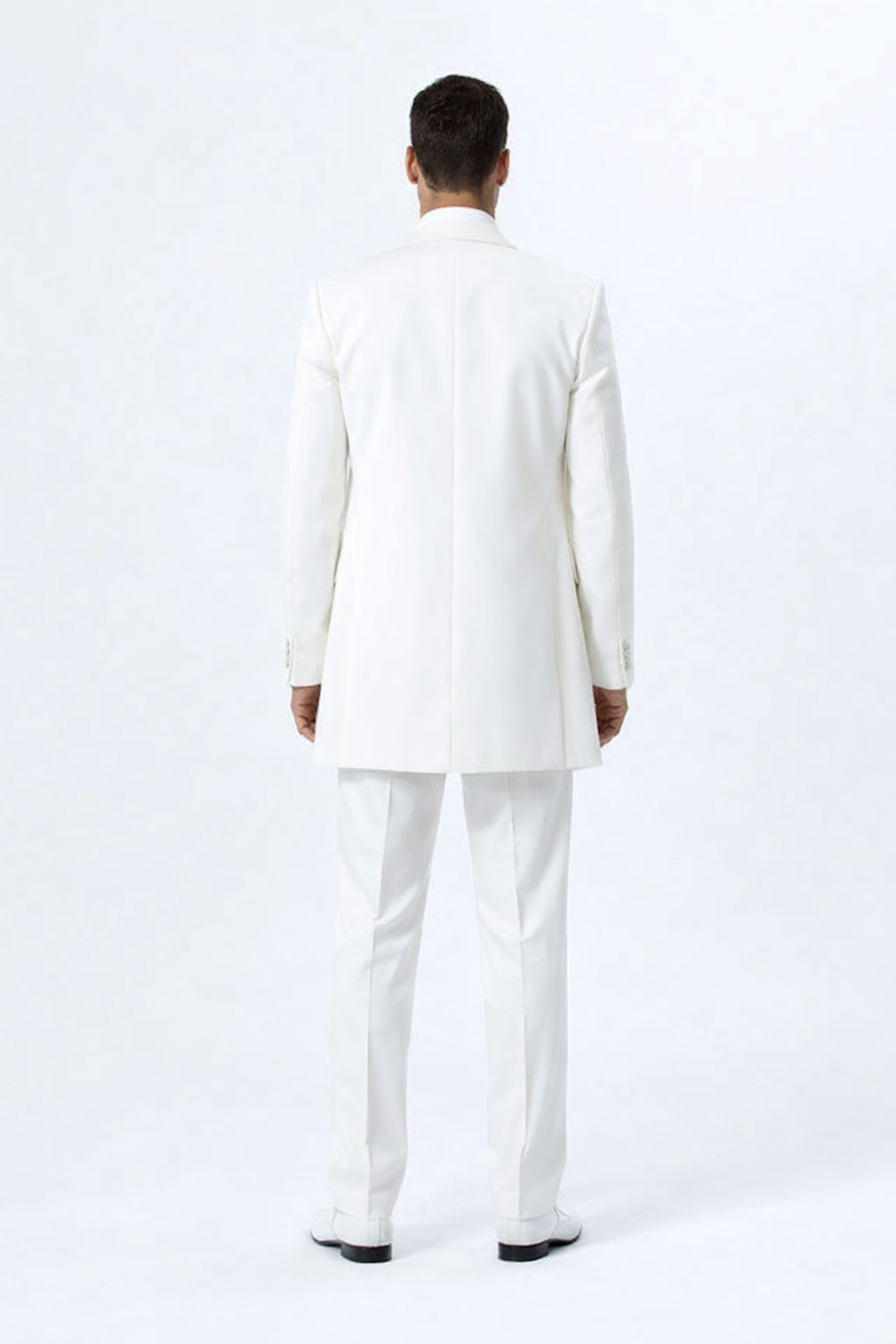 5 Button 3 Piece Vested Long Ivory~Cream~Off White Fashion Zoot Suit 38inch Fashion Tuxedo For Men