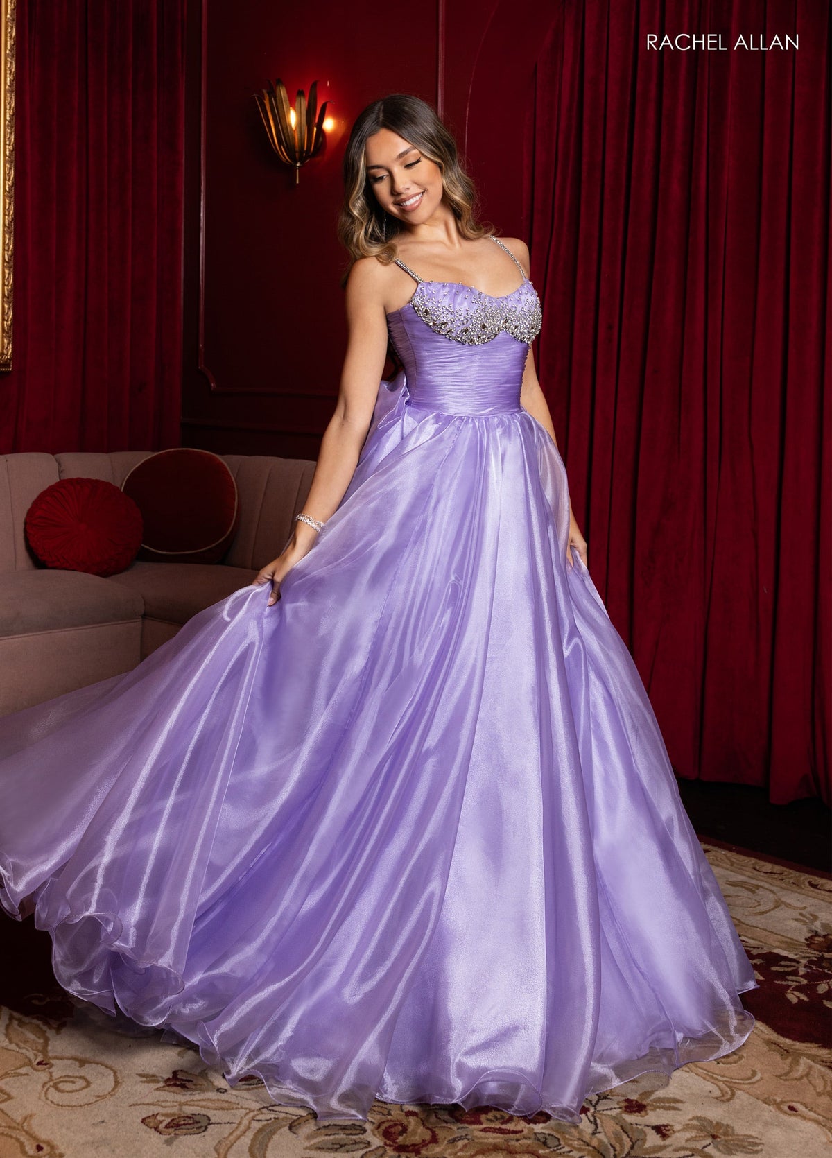 Organza Sleeveless A-line Gown by Rachel Allan 50386 – SuitUSA