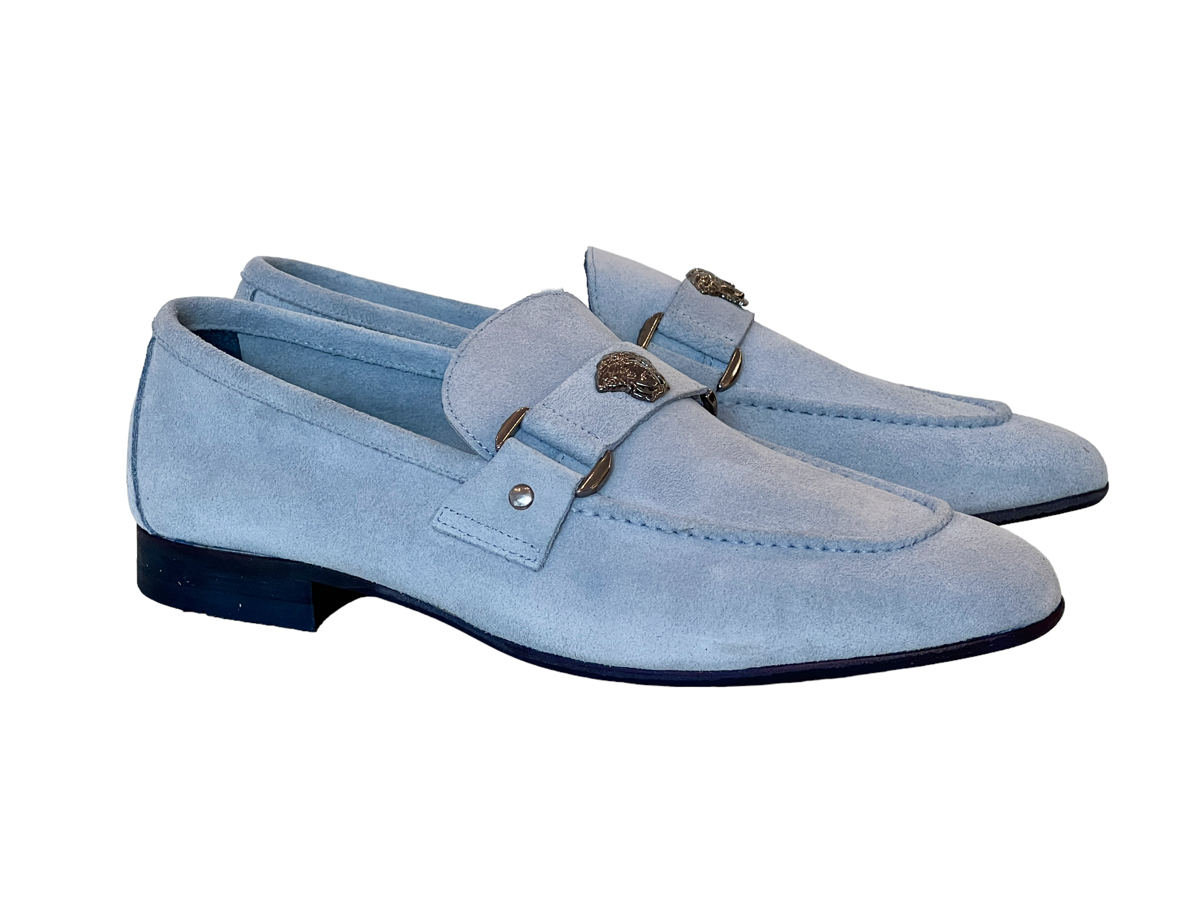 P000668-5229S- Light blue gray Suede – SuitUSA