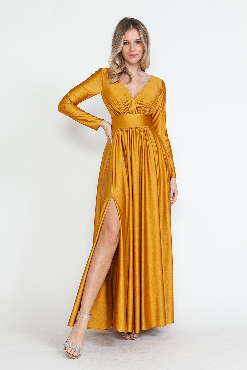 Mother Of The Groom Dress Thigh Slit Flare Formal Gown