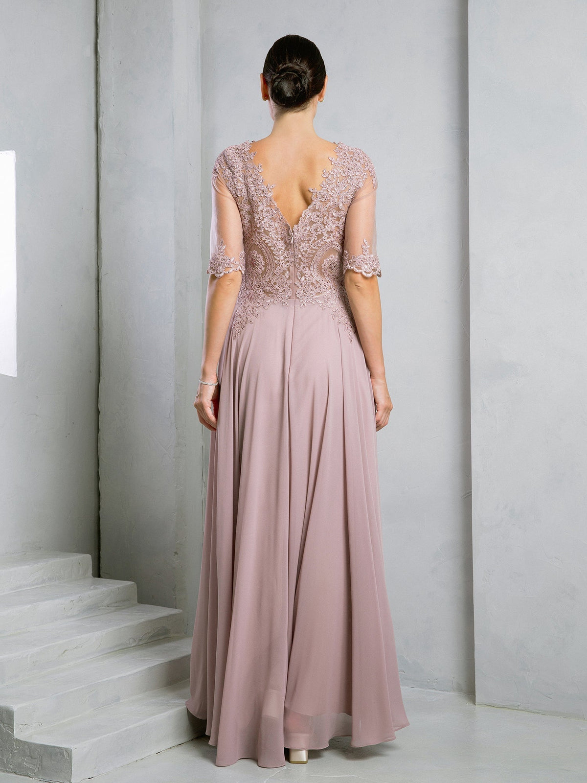 Eva USA EV5271 Streamlined Long Silhouette Synthetic Evening Dress